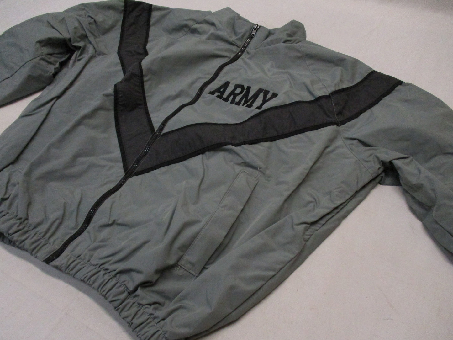 USED US ARMY GREY REFLECTIVE PT JACKET FITNESS UNIFORM COAT WIND BREAKER WARM-UP - Centex Military Gear