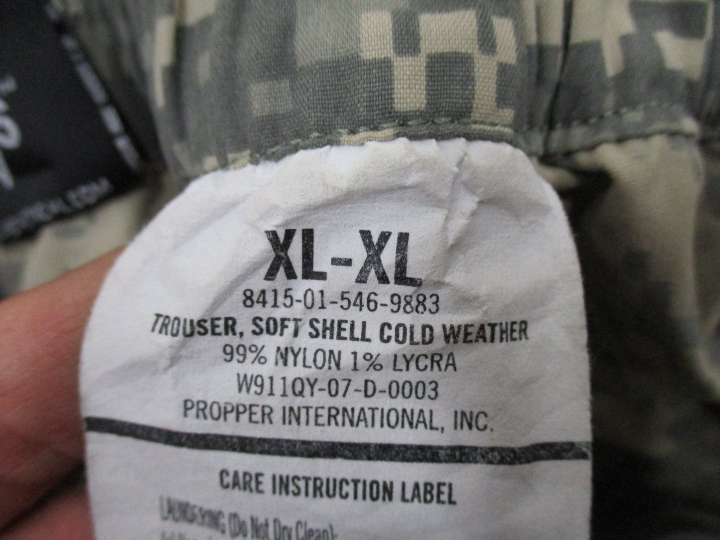 ARMY ACU DIGITAL LEVEL 5 SOFT SHELL TROUSER COLD WEATHER PANTS X-LARGE/X-LONG