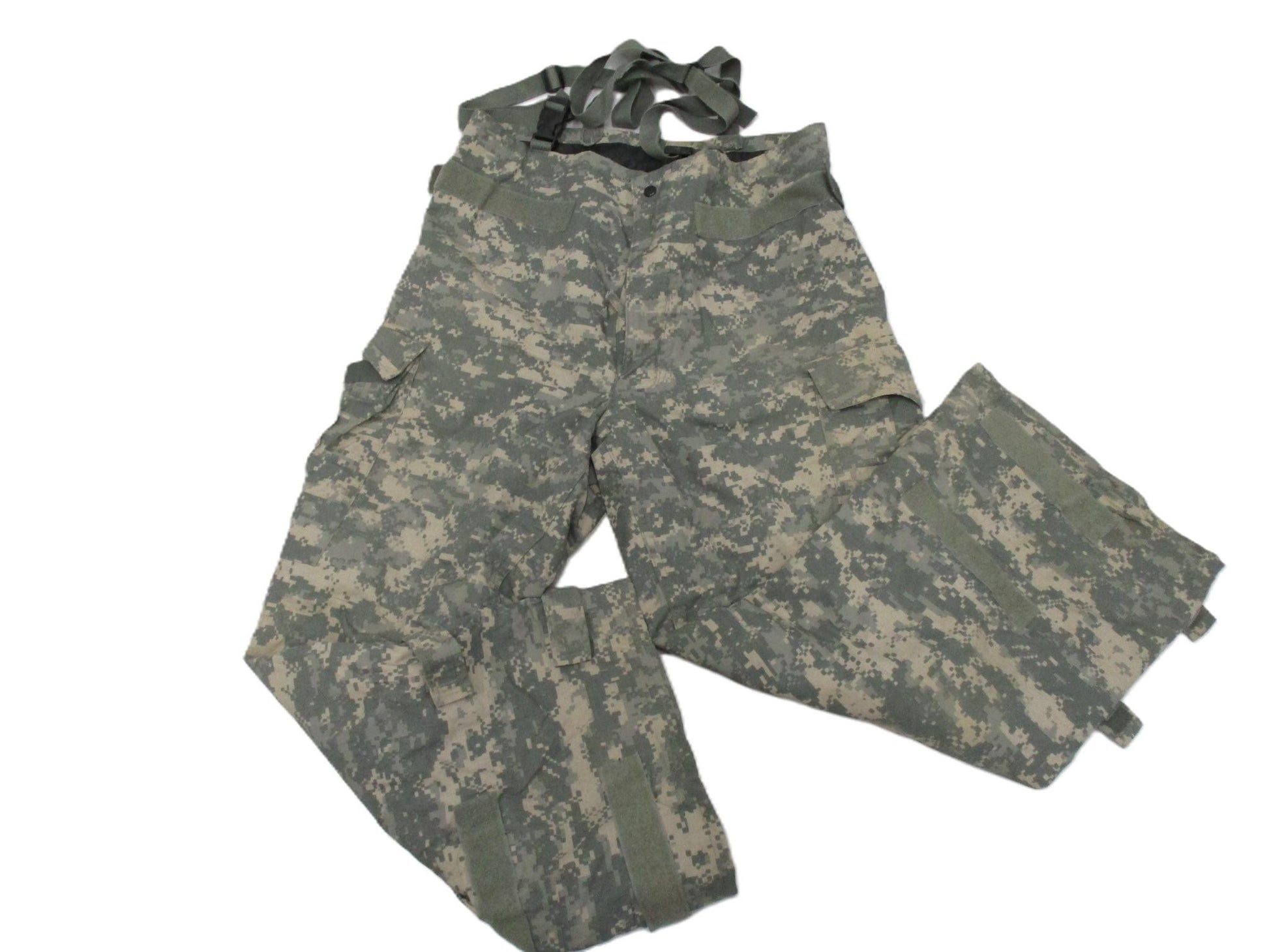 Centex Military Gear NIP ACU digital military pants, JSLIST MOPP suit chemical overgarment bottoms with multiple pockets and reinforced fabric.