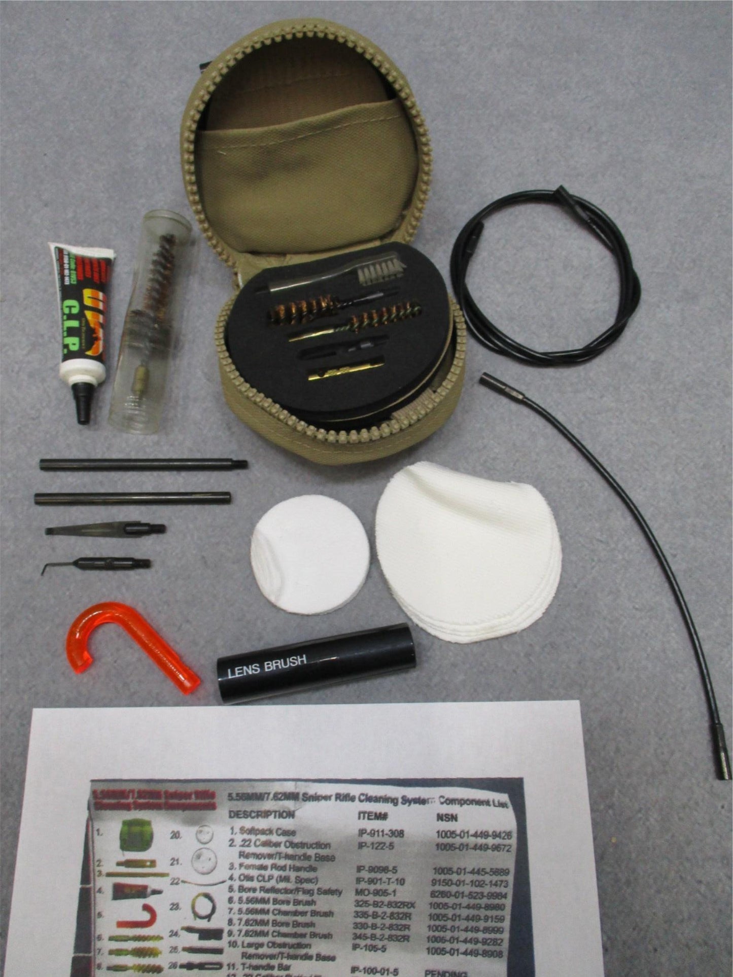 USGI OTIS 5.56 7.62 Rifle Cleaning Kit Sniper System Complete Soft Case - USED