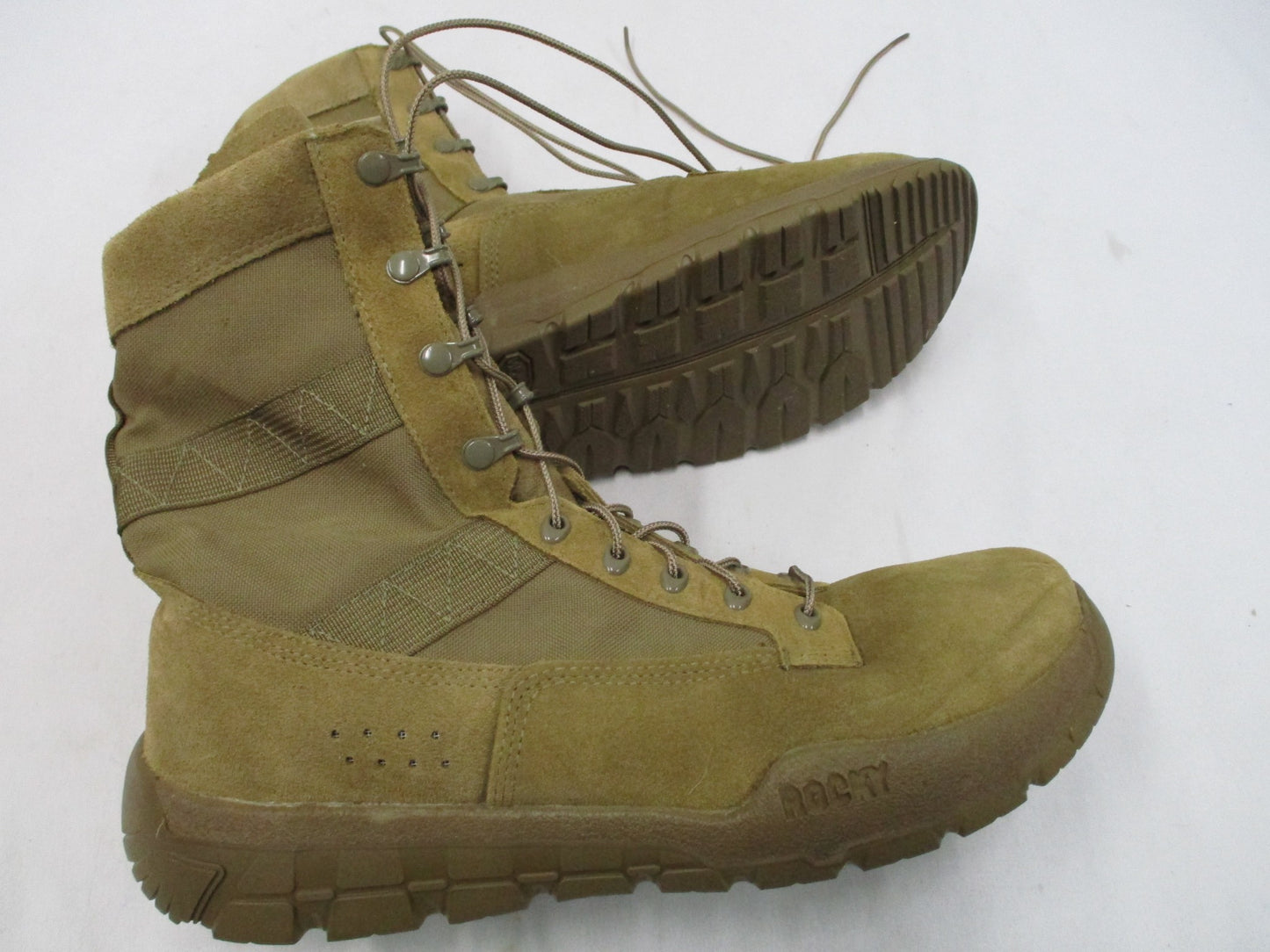 US ARMY ROCKY COMBAT BOOTS C4R TACTICAL BOOT COYOTE 12.5 REGULAR VIBRAM SOLE