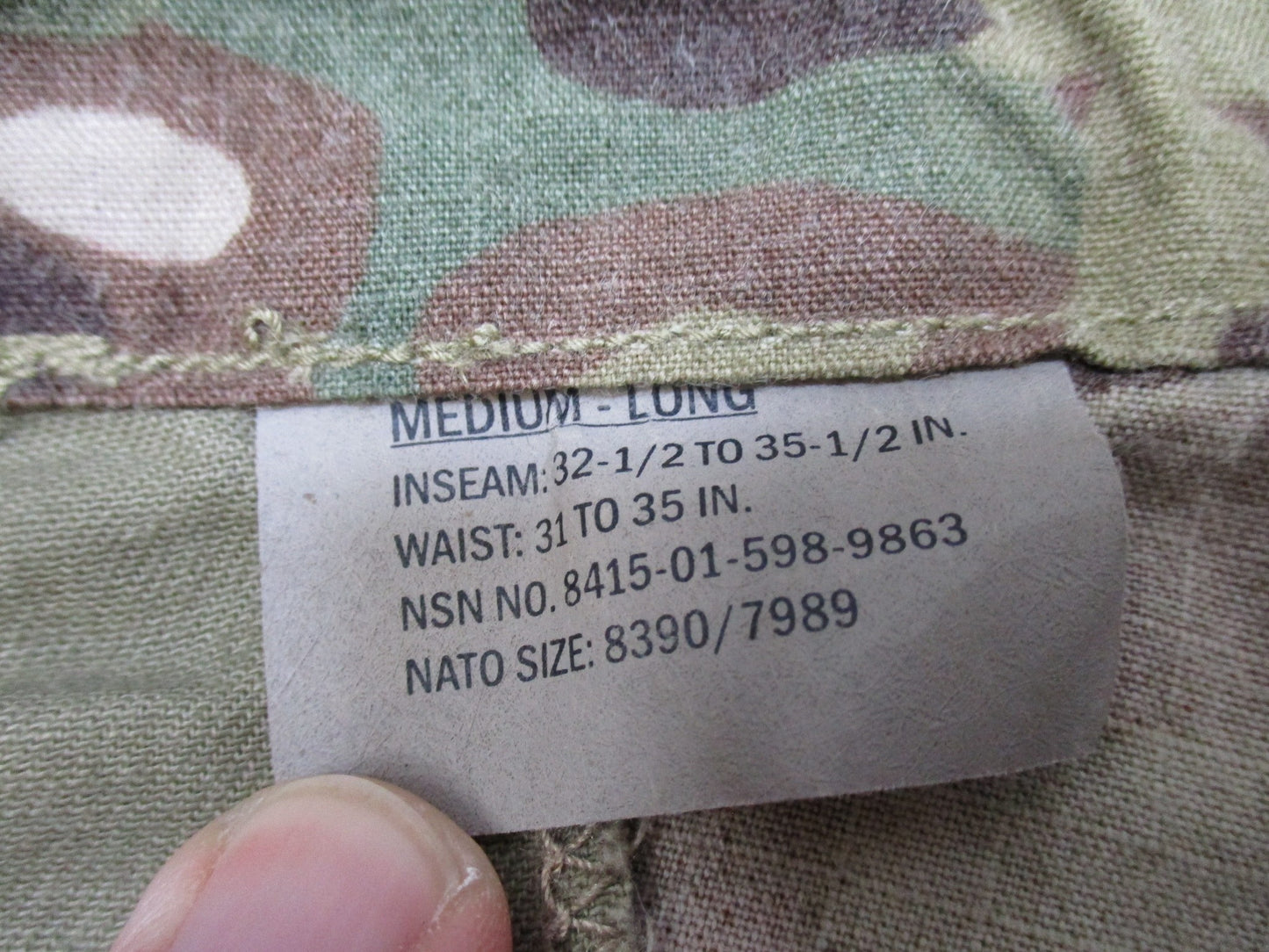NEW ARMY ISSUE MULTICAM COMBAT PANTS FLAME RESISTANT FRACU MEDIUM/LONG TROUSER