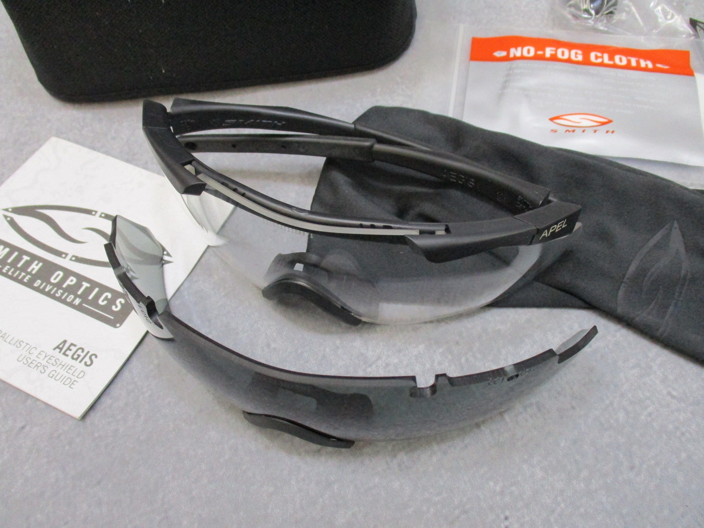 Used Smith Optics AEGIS SPECTACLE Eye Shield Safety Glasses Kit Black Frame