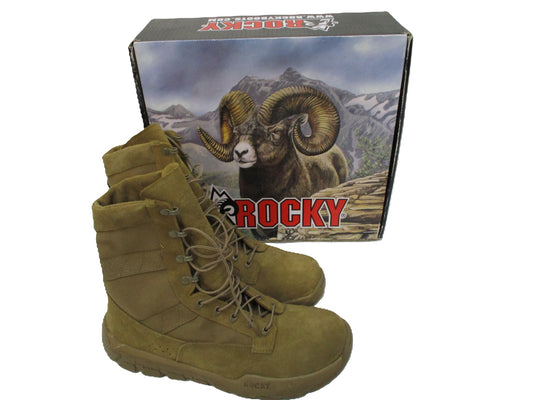 MILITARY ROCKY COMBAT BOOTS C4R TACTICAL BOOT COYOTE 12.5 REGULAR VIBRAM SOLE