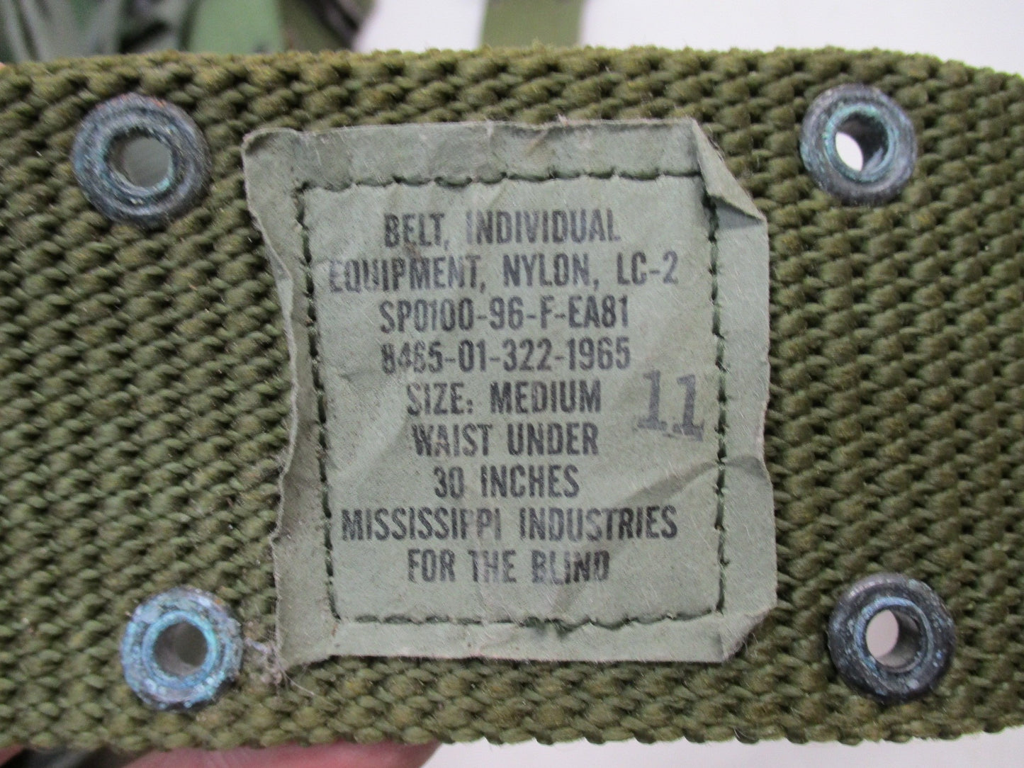 USGI WEB PISTOL BELT MEDIUM LBE LCE ALICE OD GREEN LC-2 NYLON 8465-01-322-1965 - Centex Military Gear