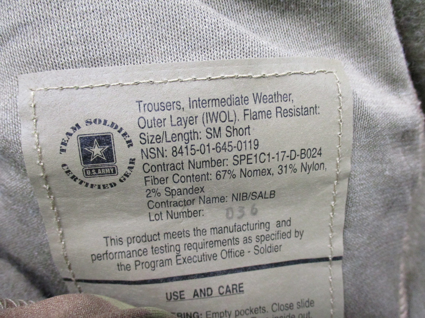 MASSIF MULTICAM IWOL TROUSER BATTLESHIELD X PANTS FLEECE LINED SMALL/SHORT