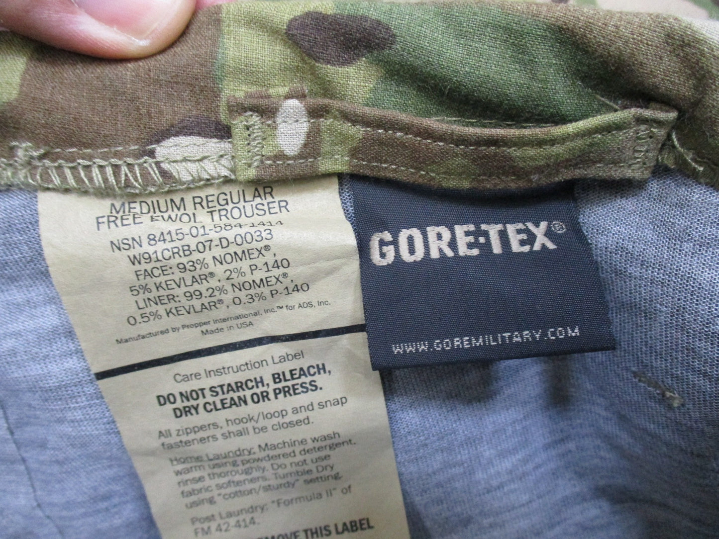 USGI EWOL Gore-Tex FR Shell Pants OCP Scorpion M-R Cold Weather Trouser