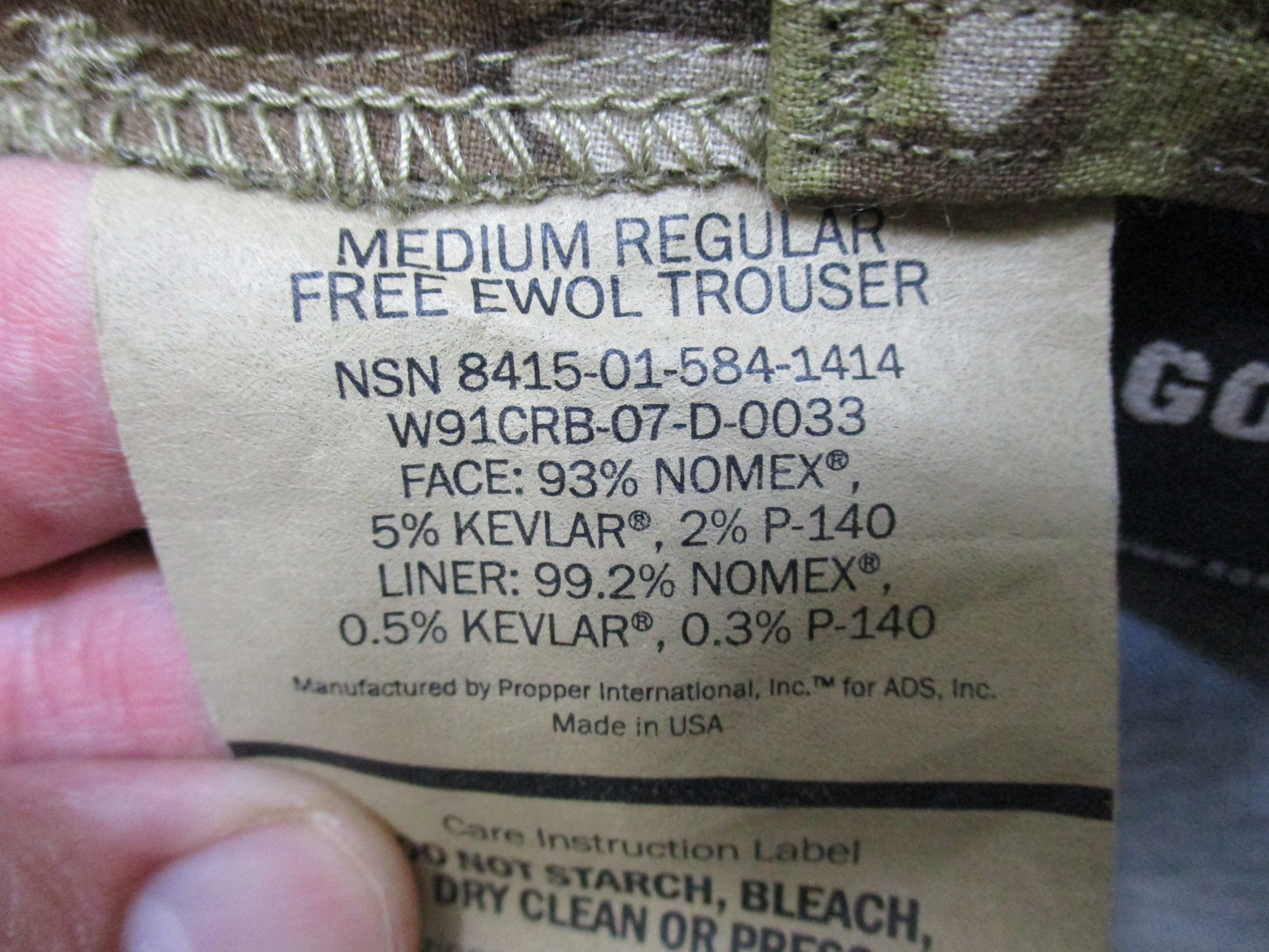 USGI EWOL Gore-Tex FR Shell Pants OCP Scorpion M-R Cold Weather Trouser