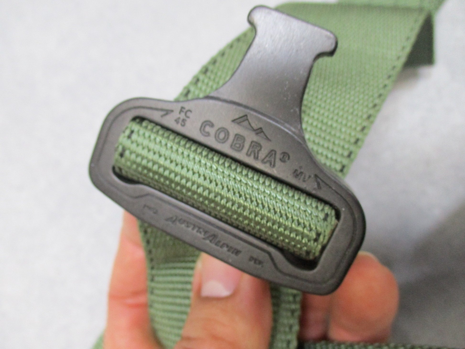 Heavy-duty US military stretcher strap with Cobra buckle from Centex Military Gear, designed for patient securing and rescue operations.