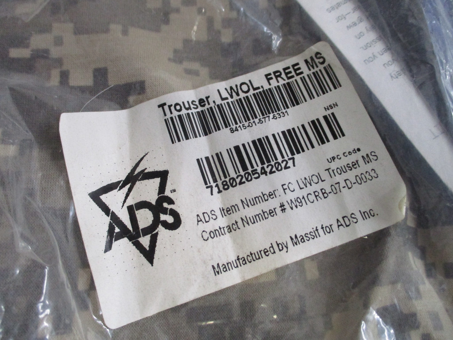 NEW MASSIF ELEMENTS ARMY DIGITAL LWOL TROUSER MEDIUM/SHORT FLAME RESISTANT PANTS