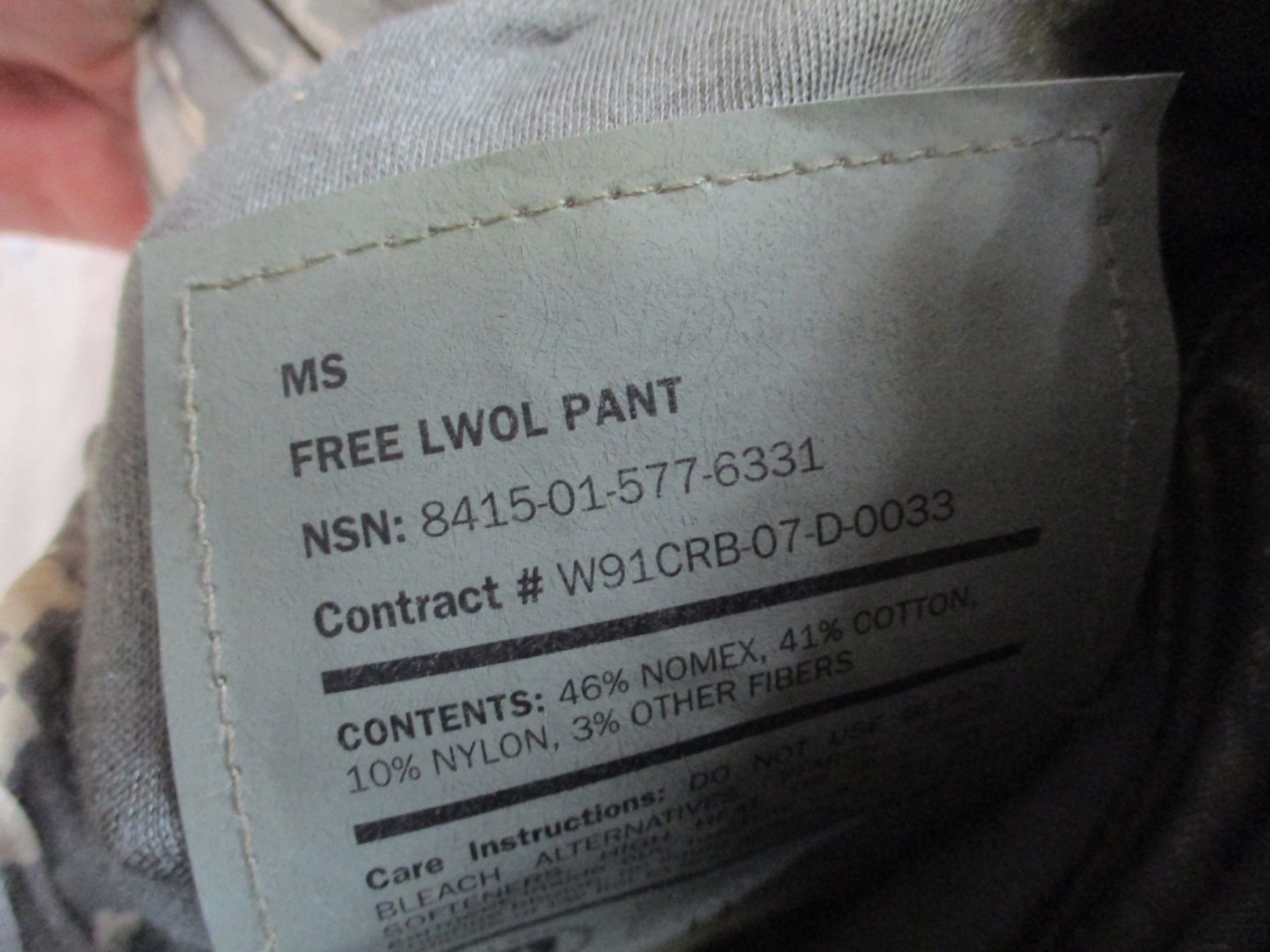 NEW MASSIF ELEMENTS ARMY DIGITAL LWOL TROUSER MEDIUM/SHORT FLAME RESISTANT PANTS