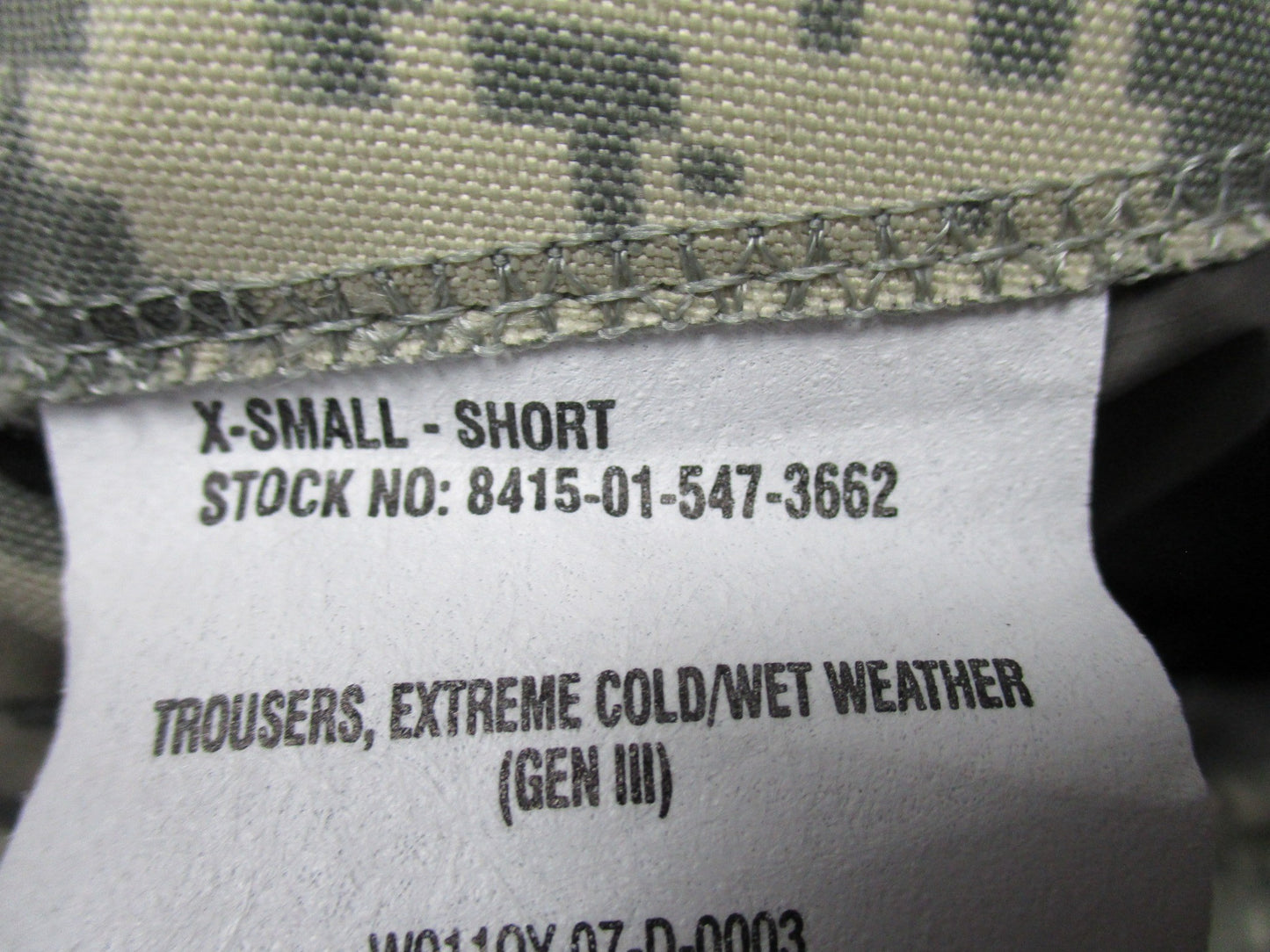 GEN 3 ACU DIGITAL GORE-TEX PANTS LEVEL 6 TROUSERS WET WEATHER PANTS XSMALL/SHORT