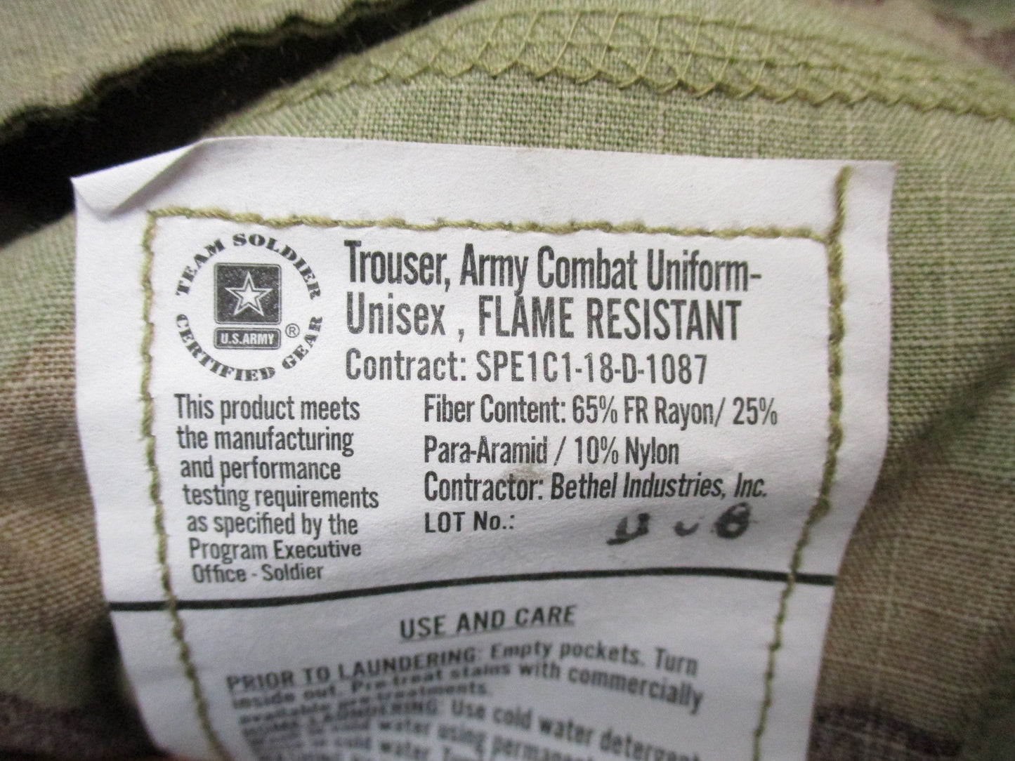 US ARMY COMBAT UNIFORM TROUSER BDU PANTS FRACU MULTICAM OCP SCORPION LARGE/SHORT