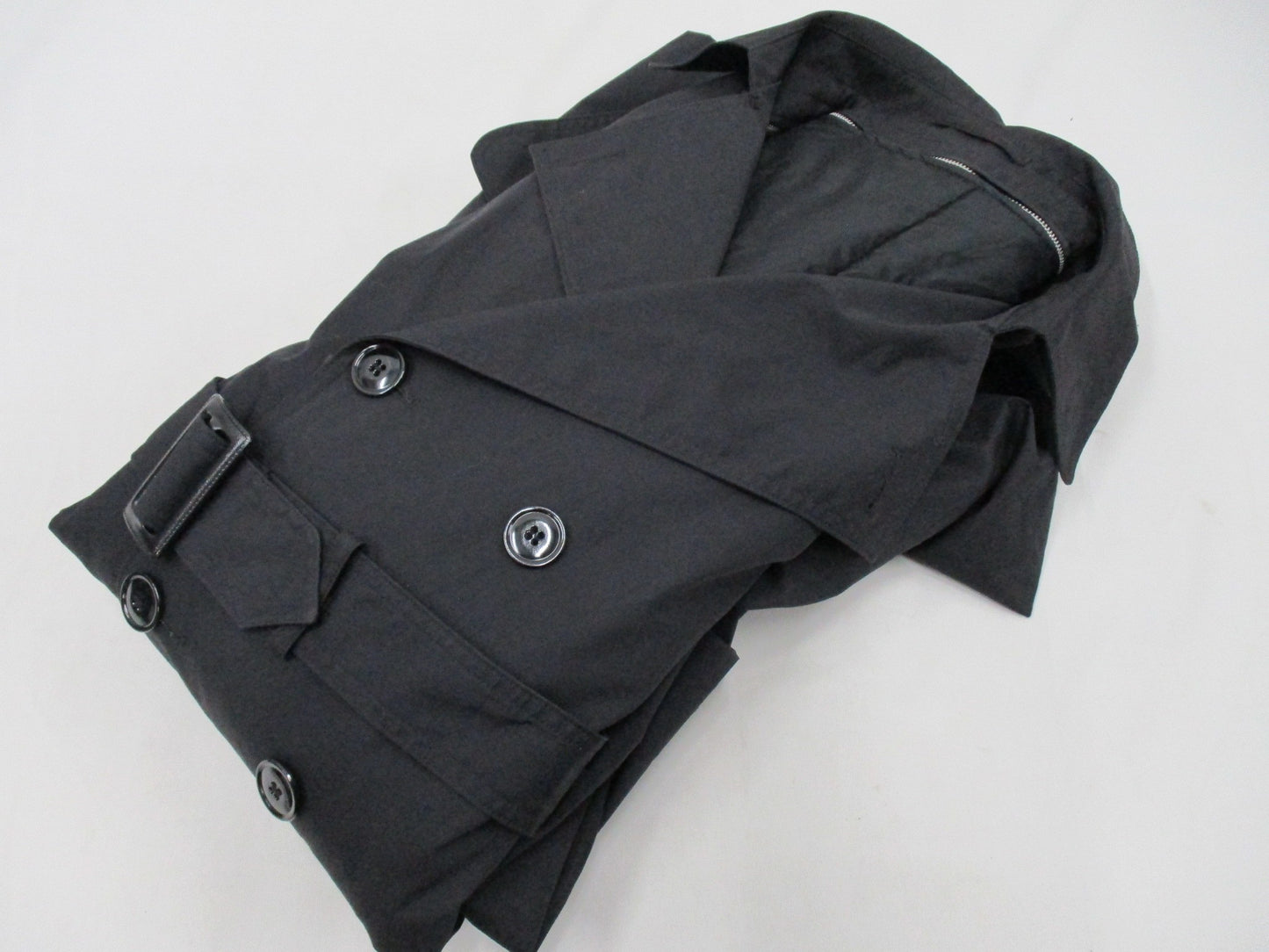 USGI BLACK MILITARY TRENCH COAT DRESS UNIFORM JACKET ARMY ASU RAINCOAT w. LINER