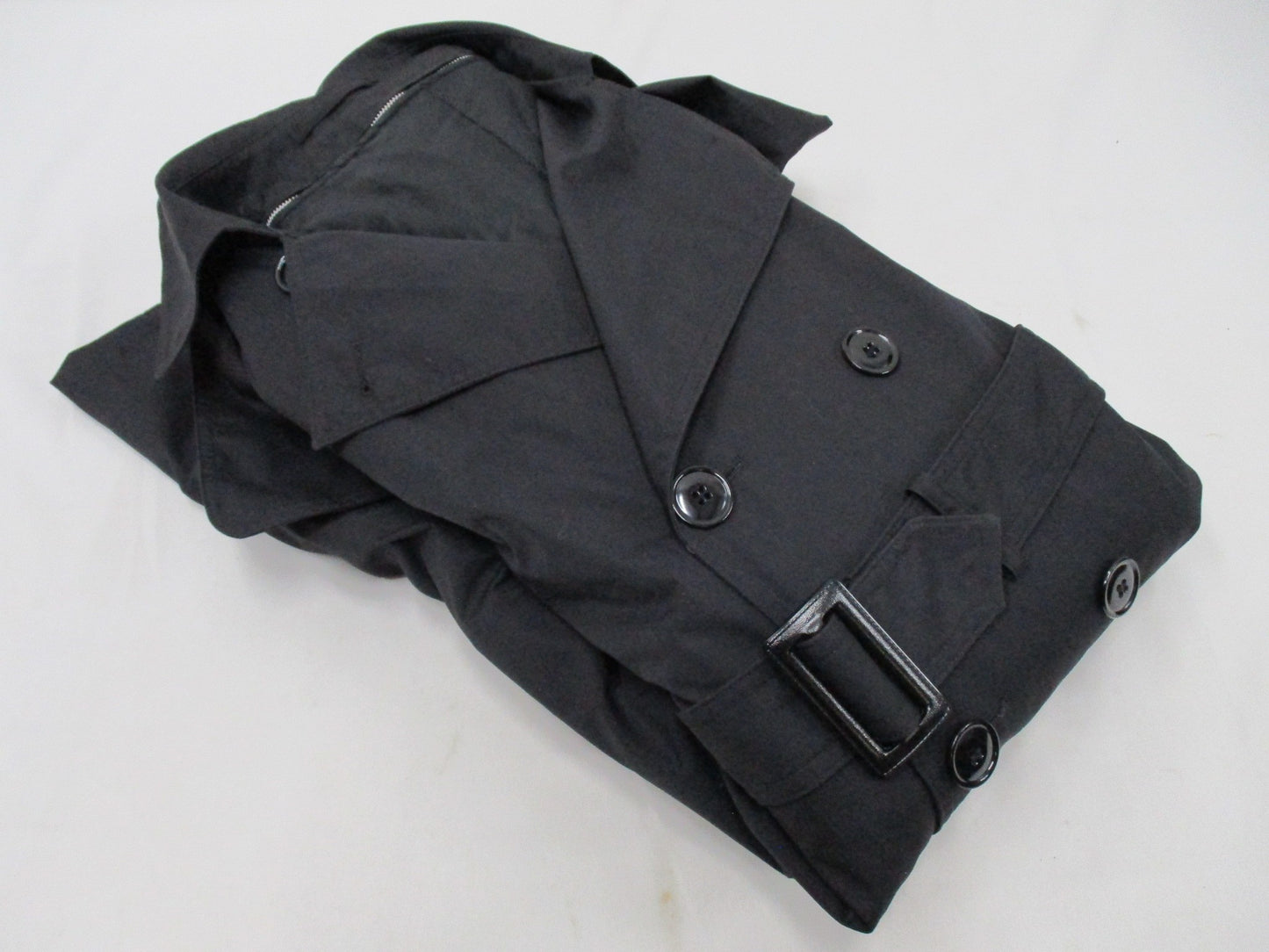 USGI BLACK MILITARY TRENCH COAT DRESS UNIFORM JACKET ARMY ASU RAINCOAT w. LINER