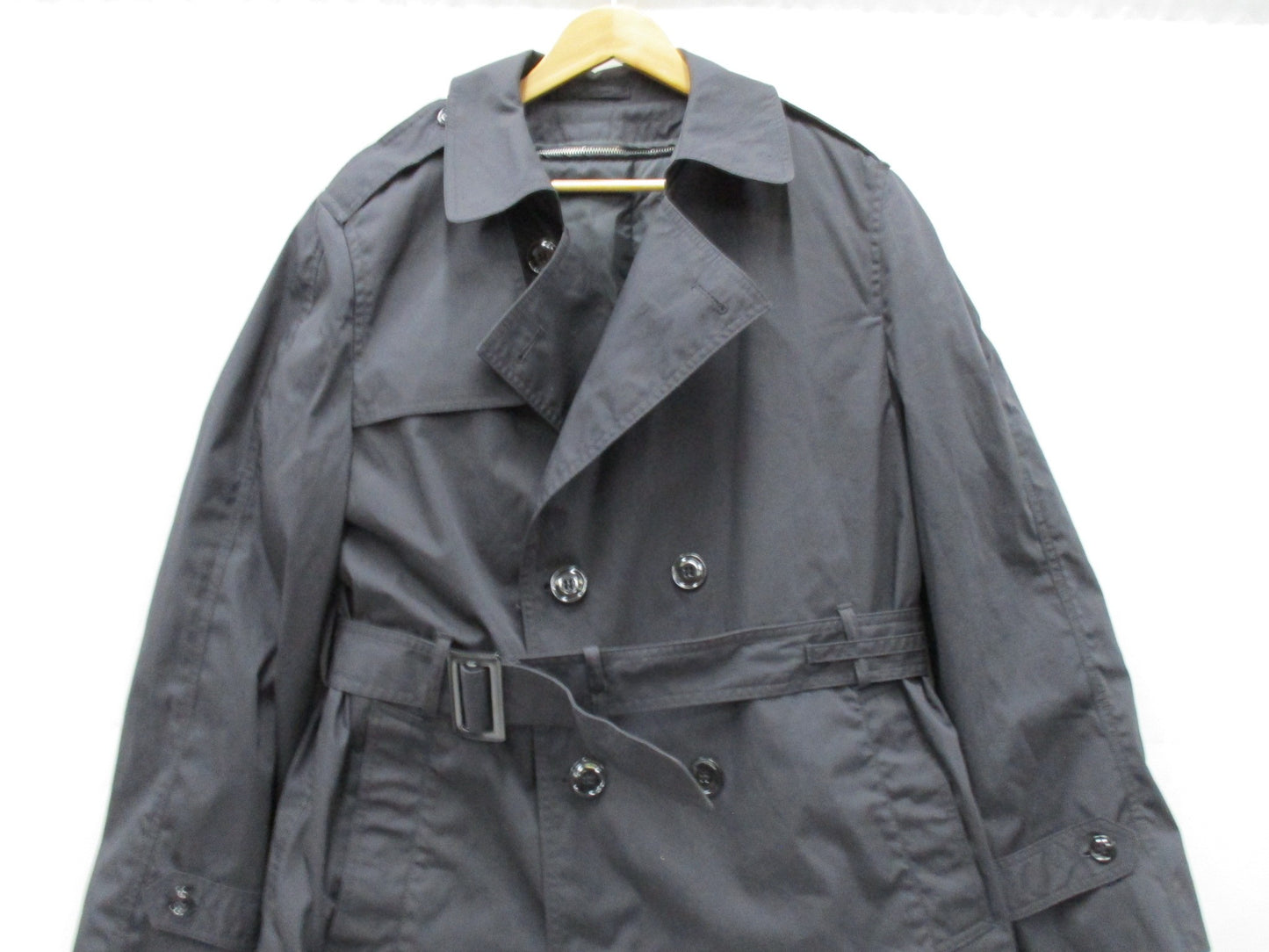 USGI BLACK MILITARY TRENCH COAT DRESS UNIFORM JACKET ARMY ASU RAINCOAT w. LINER