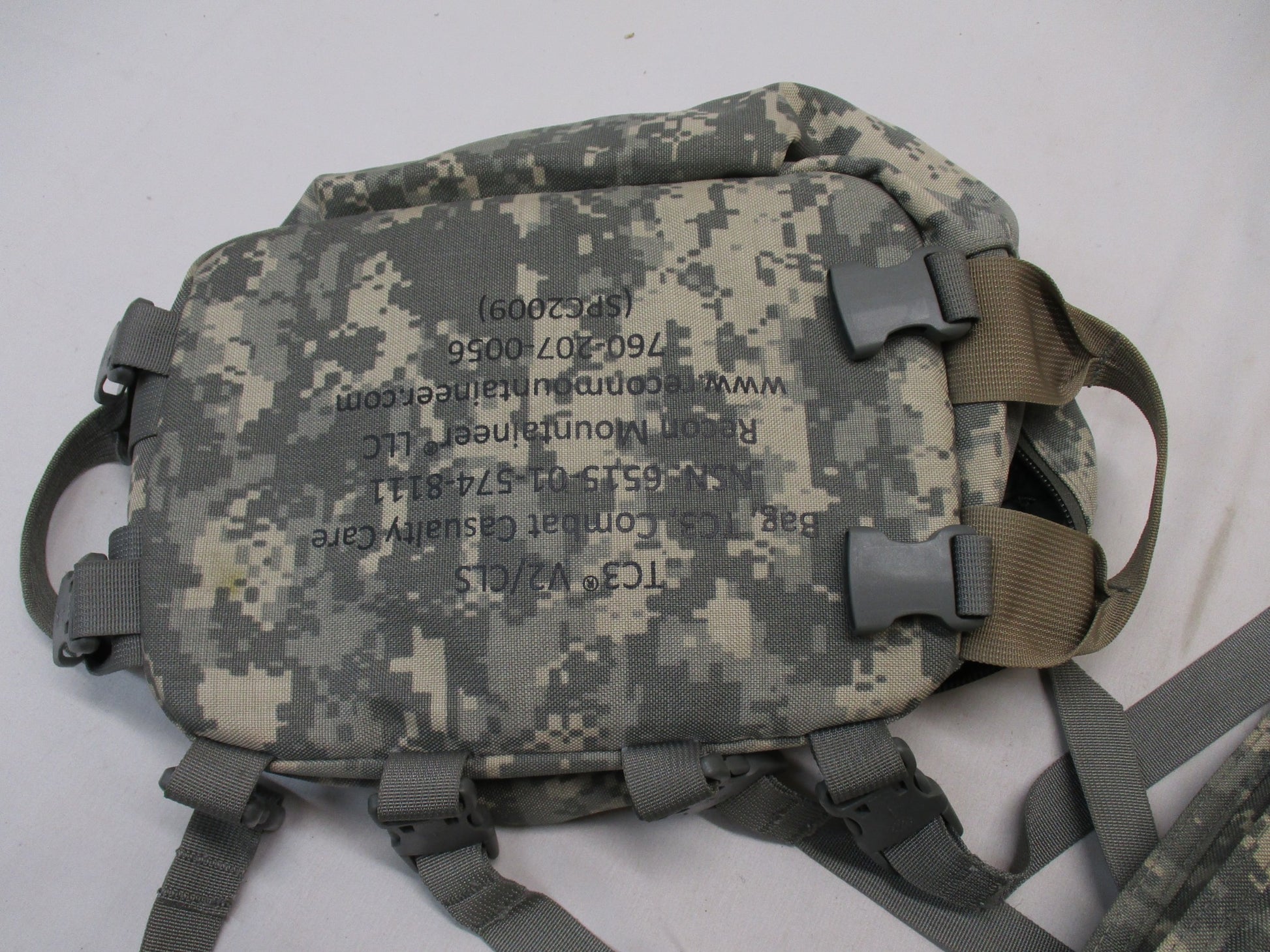 Empty Army ACU Digital Combat Life Saver Bag CLS Medical Kit by Centex Military Gear, T3 Recon Mountain style, with multiple compartments.