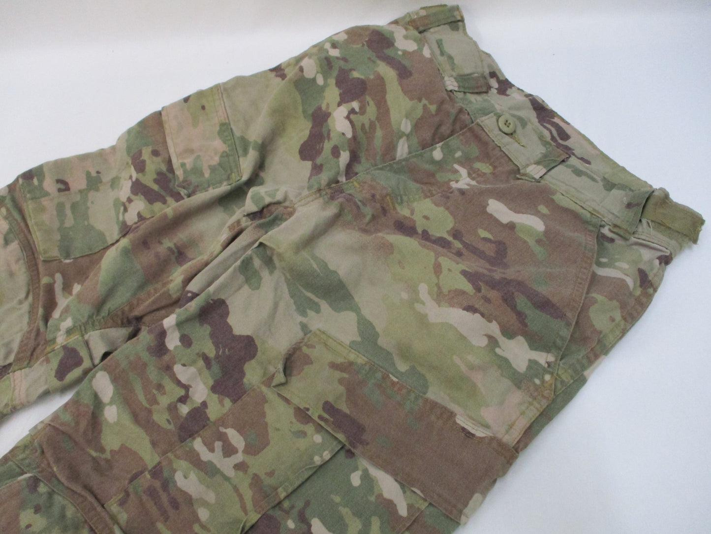 Used Centex Military Gear army advanced combat pants with knee pad slots in small/regular size, featuring Scorpion OCP camouflage.