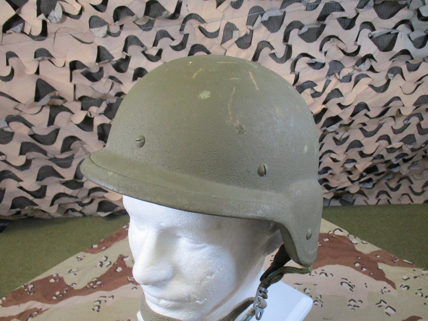 US Military PASGT Helmet Woodland Cover & New Headband Size XS Surplus 9157