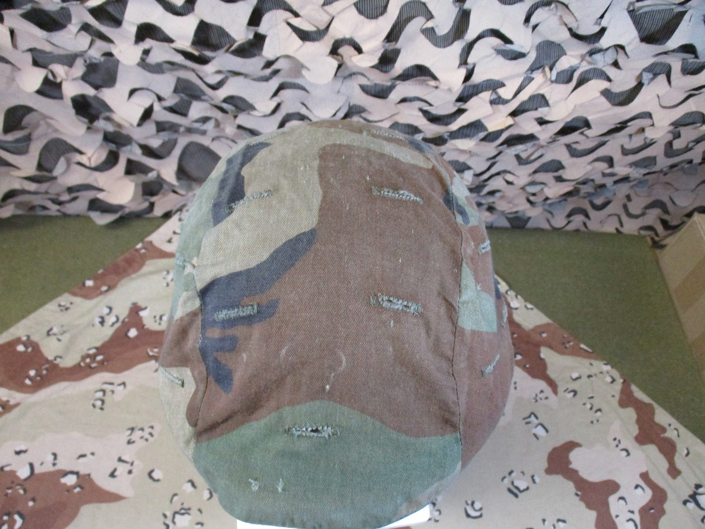 US Military PASGT Helmet Woodland Cover & New Headband Size XS Surplus 9157