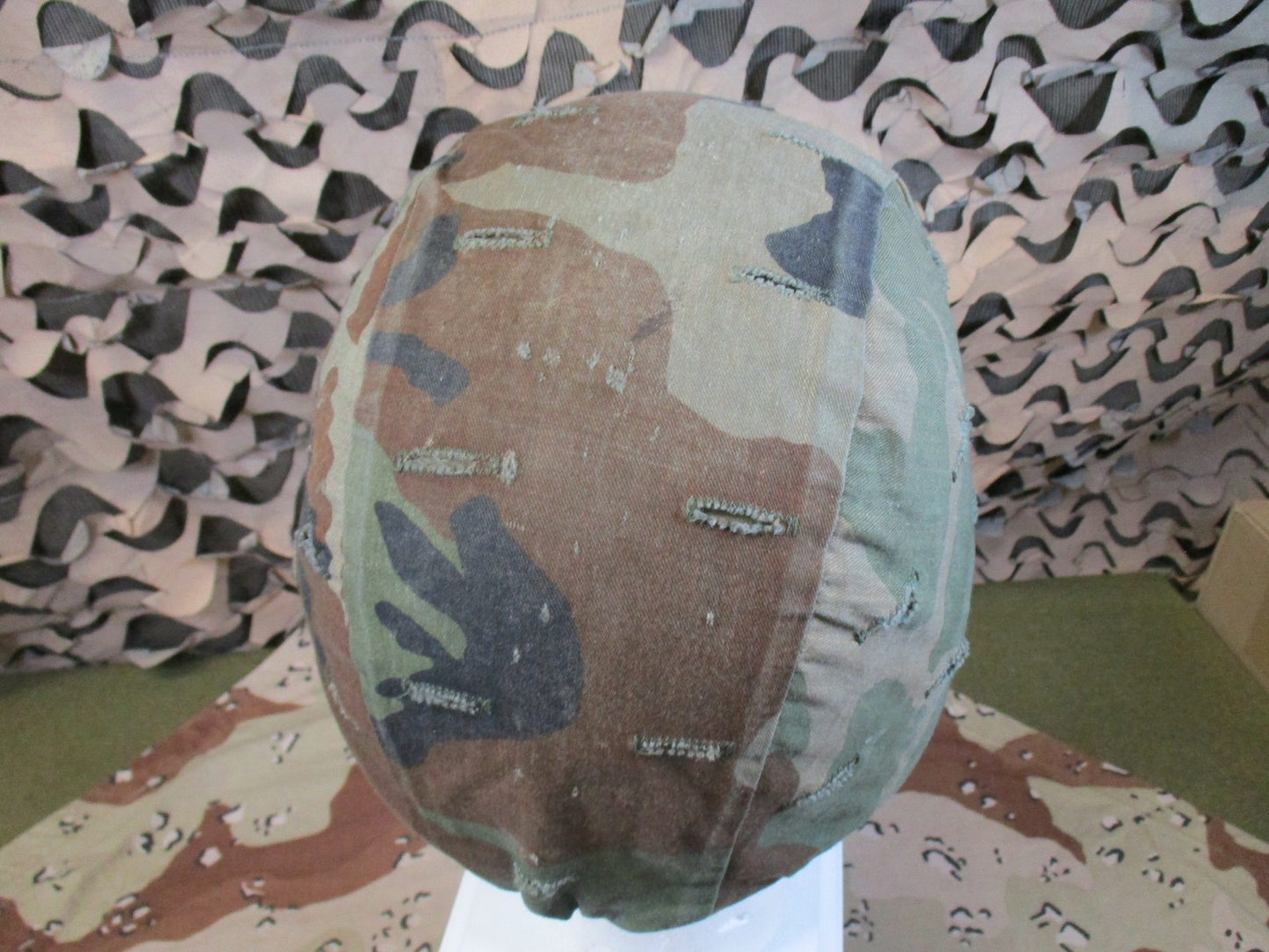 US Military PASGT Helmet Woodland Cover & New Headband Size XS Surplus 9157