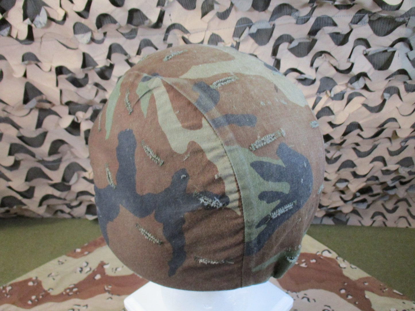 US Military PASGT Helmet Woodland Cover & New Headband Size XS Surplus 9157