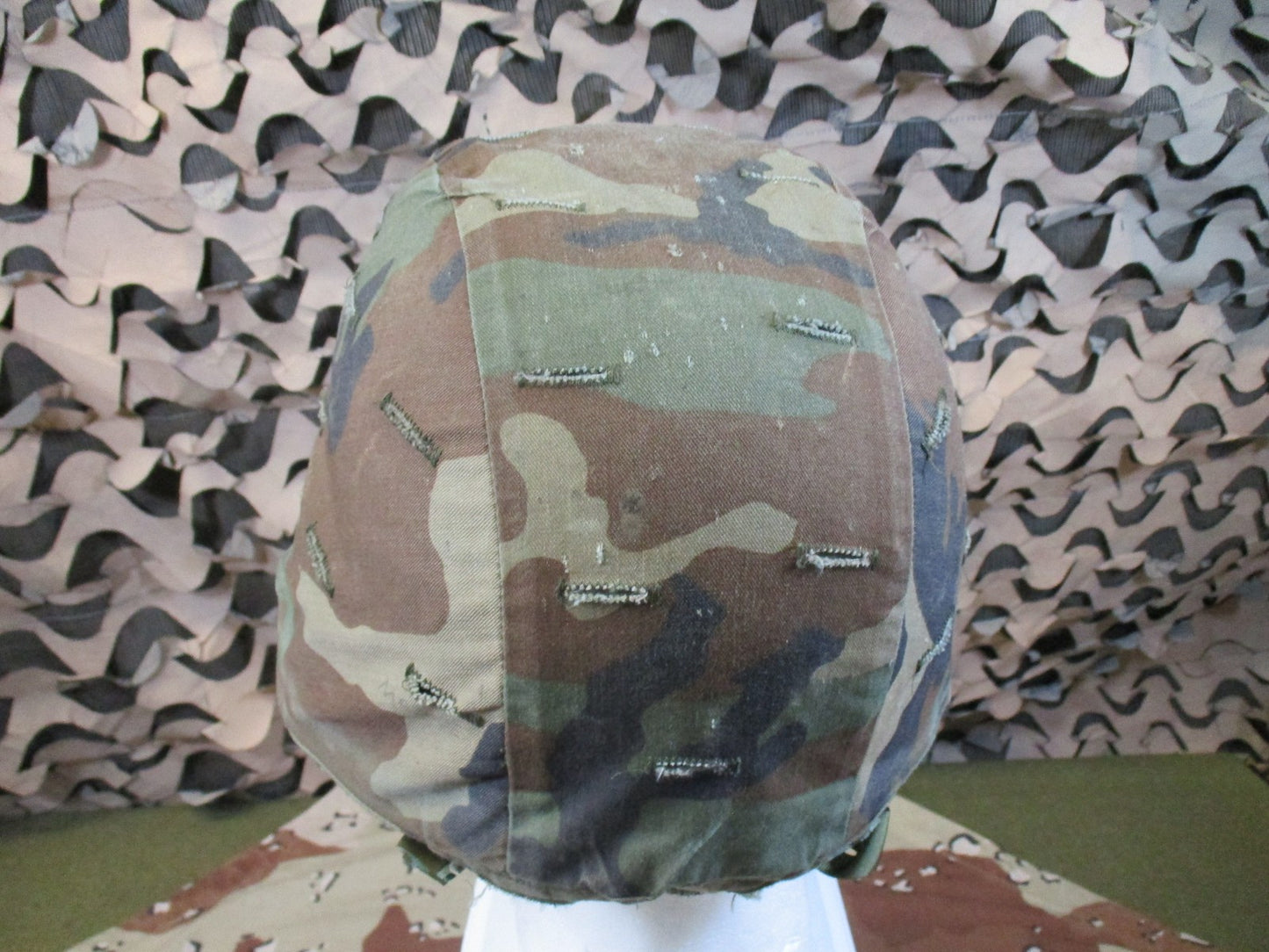 US Military PASGT Helmet Gentex Kpot Woodland Camo Cover Surplus 5974