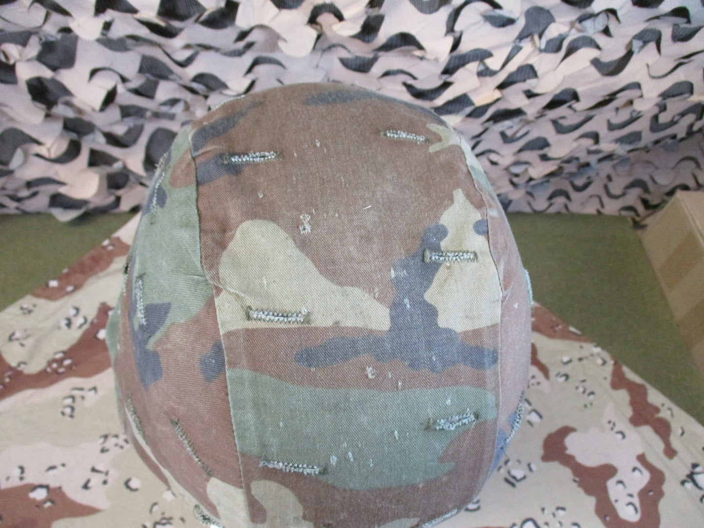 US Military PASGT Helmet Gentex Kpot Woodland Camo Cover Surplus 5974