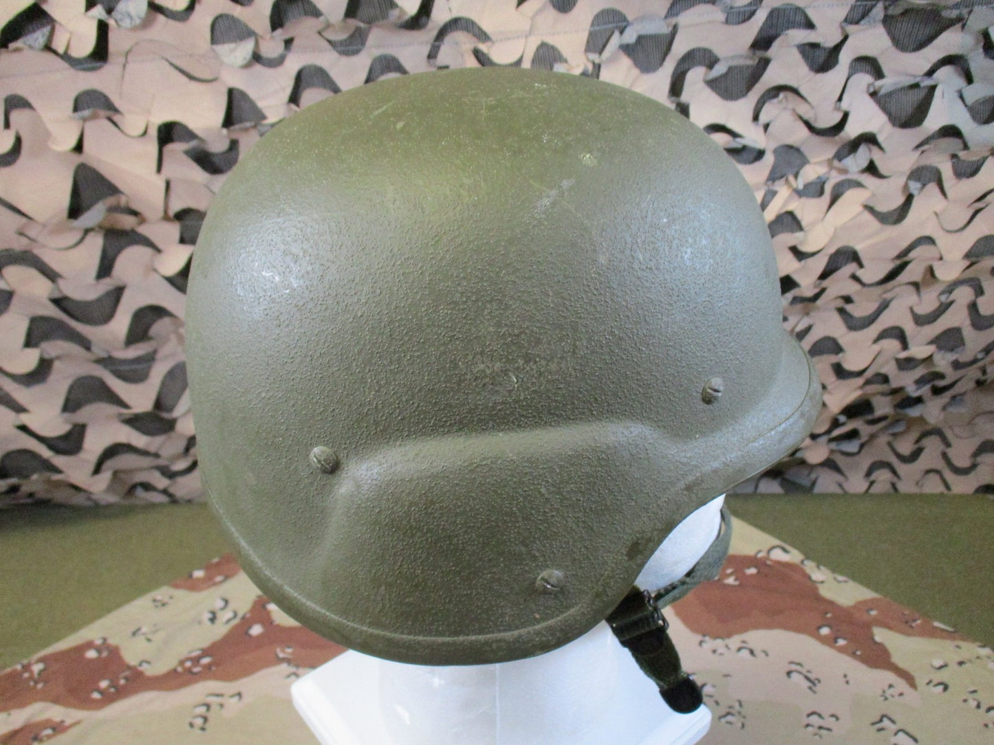 US Military PASGT Helmet Gentex Kpot Woodland Camo Cover Surplus 5974