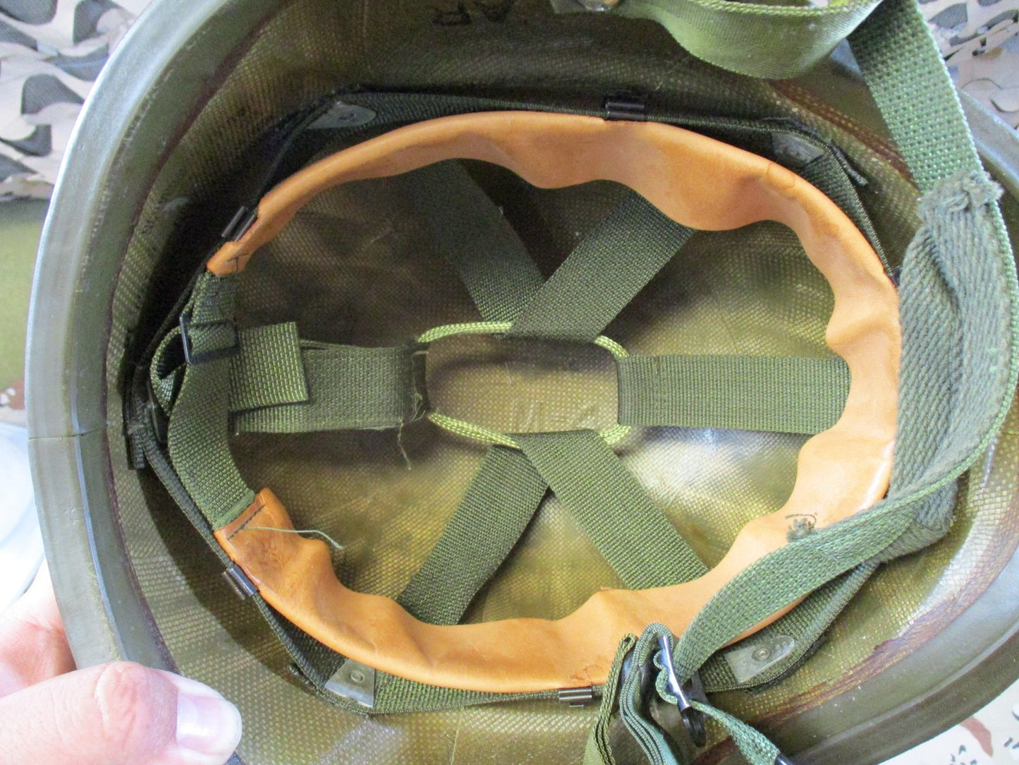 US Military PASGT Helmet Gentex Kpot Woodland Camo Cover Surplus 5974