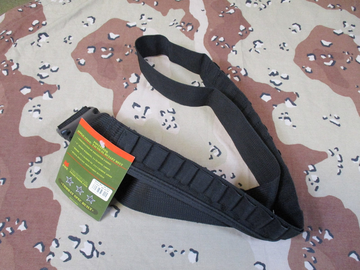 2x Fox Outdoor Tactical Bullet Belt  Ammo Holder Black New bandolier