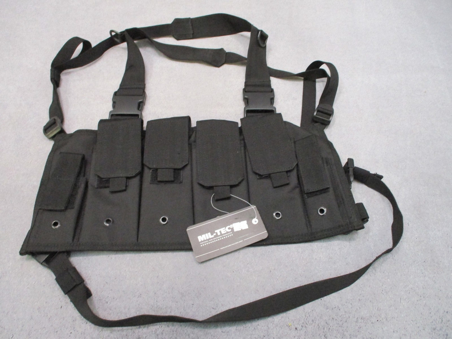 Mil-Tec Tactical Mag Carrier Chest Rig Black Adjustable7.62x39 New