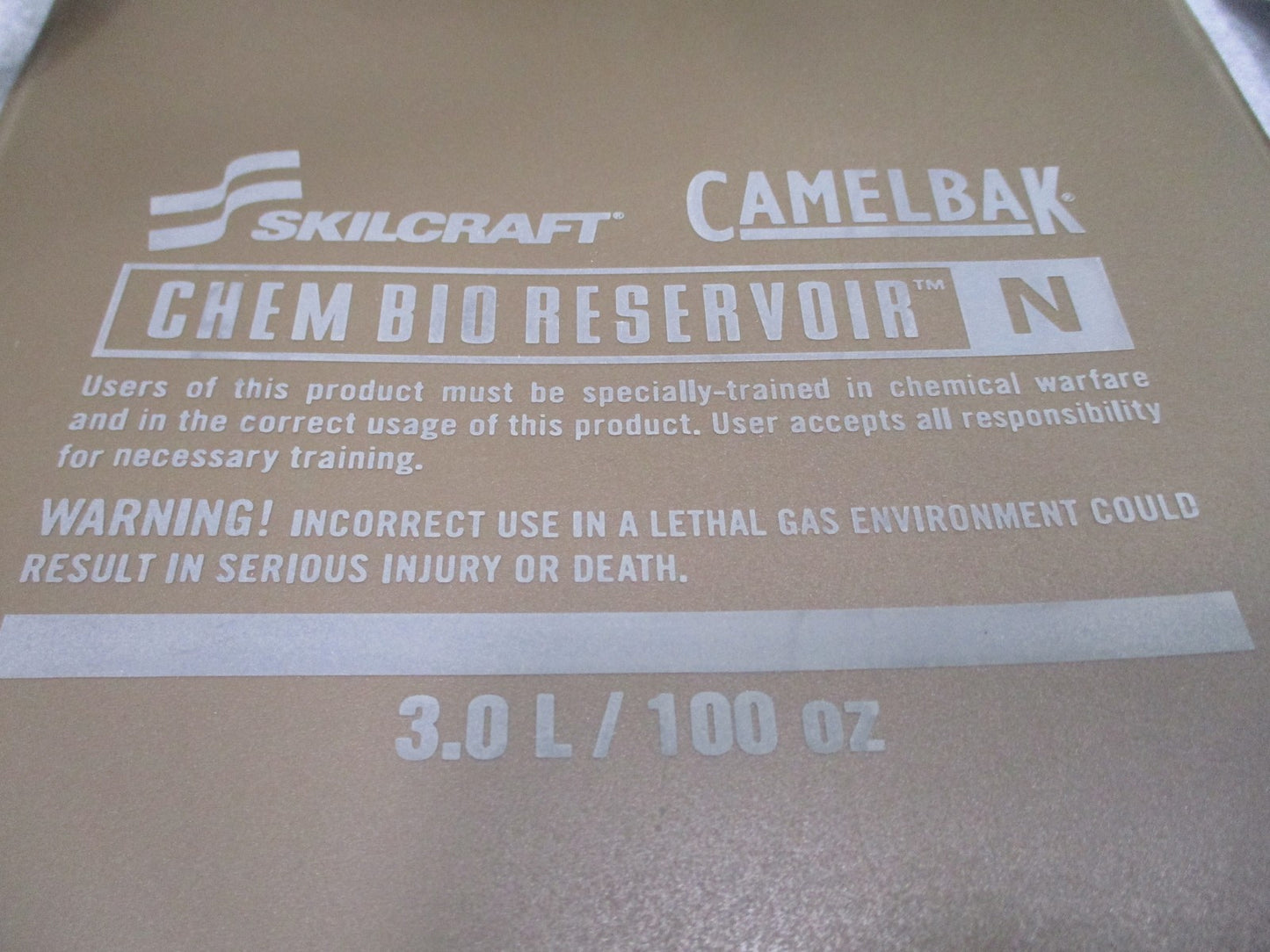 NWOT Camelbak CBRN Hydration System Bladder Chemical Water Pack Reservoir 100oz