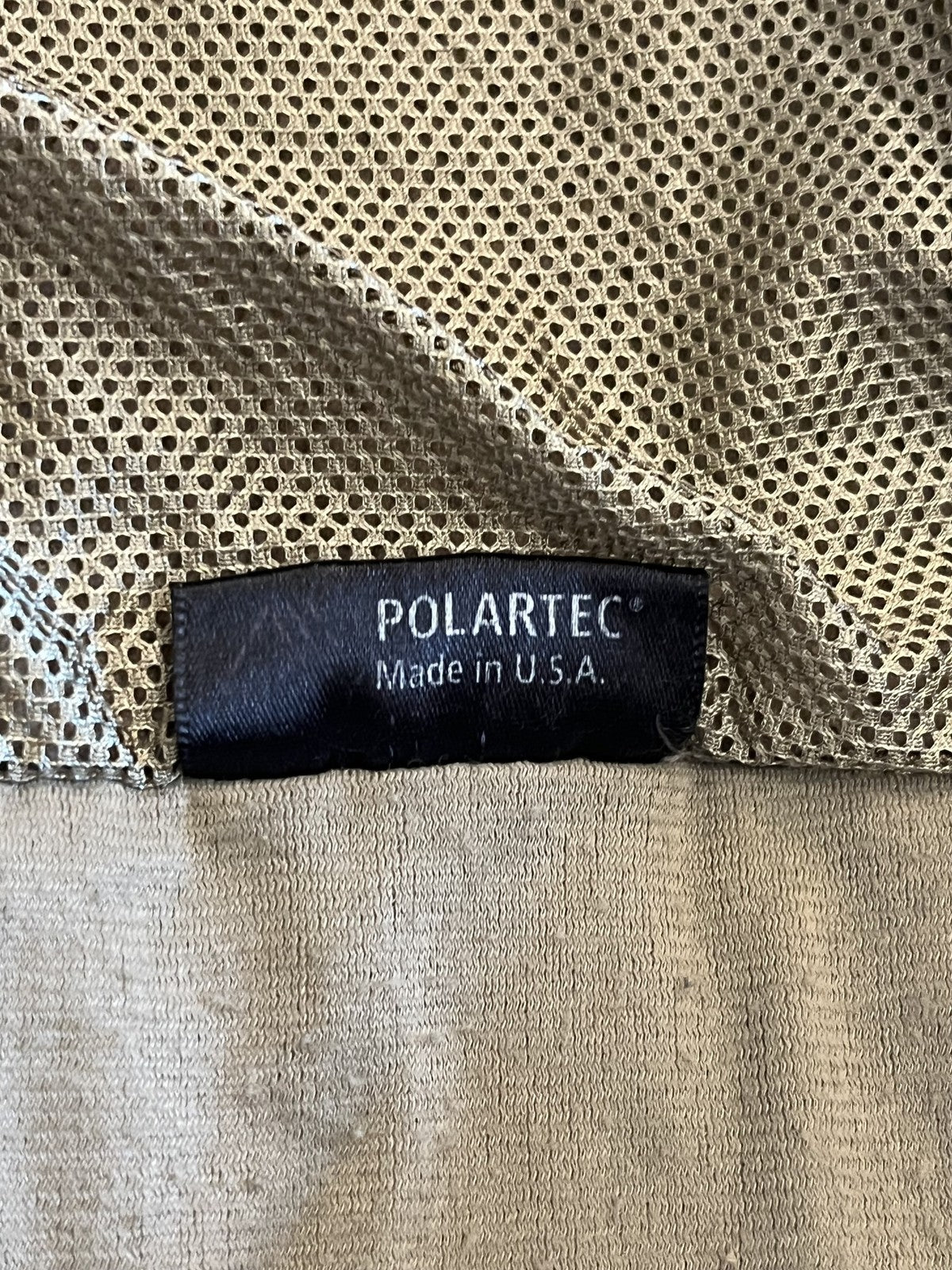 US Military Polartec Fleece Jacket Tan  Full Zip Men's Small Regular Made in USA