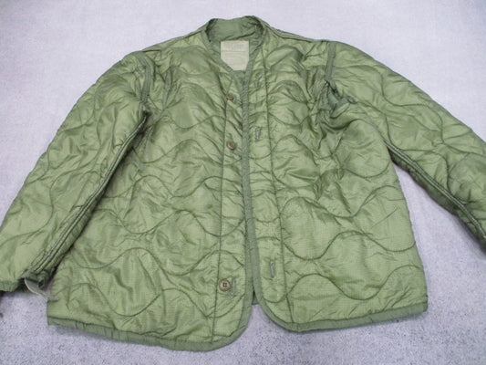 US Military M-65 Field Coat Liner Olive Drab Quilted Jacket Insert Medium Green