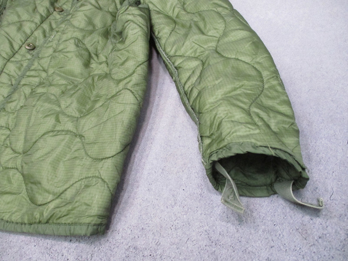 US Military M-65 Field Coat Liner Olive Drab Quilted Jacket Insert Medium Green