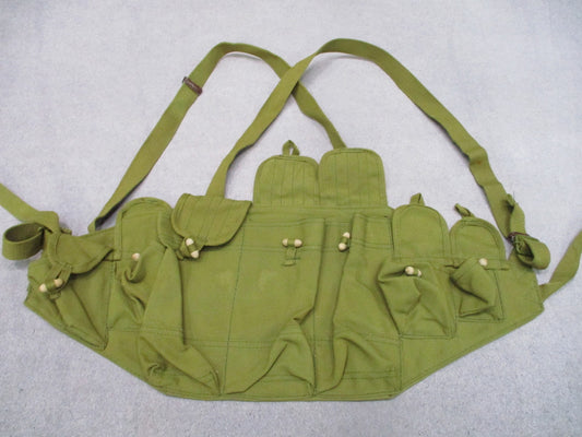 Vintage Style Canvas Chest Rig Tactical Magazine Pouch Green Russian Surplus