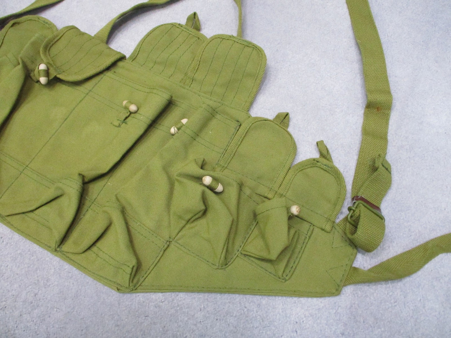 Vintage Style Canvas Chest Rig Tactical Magazine Pouch Green Russian Surplus
