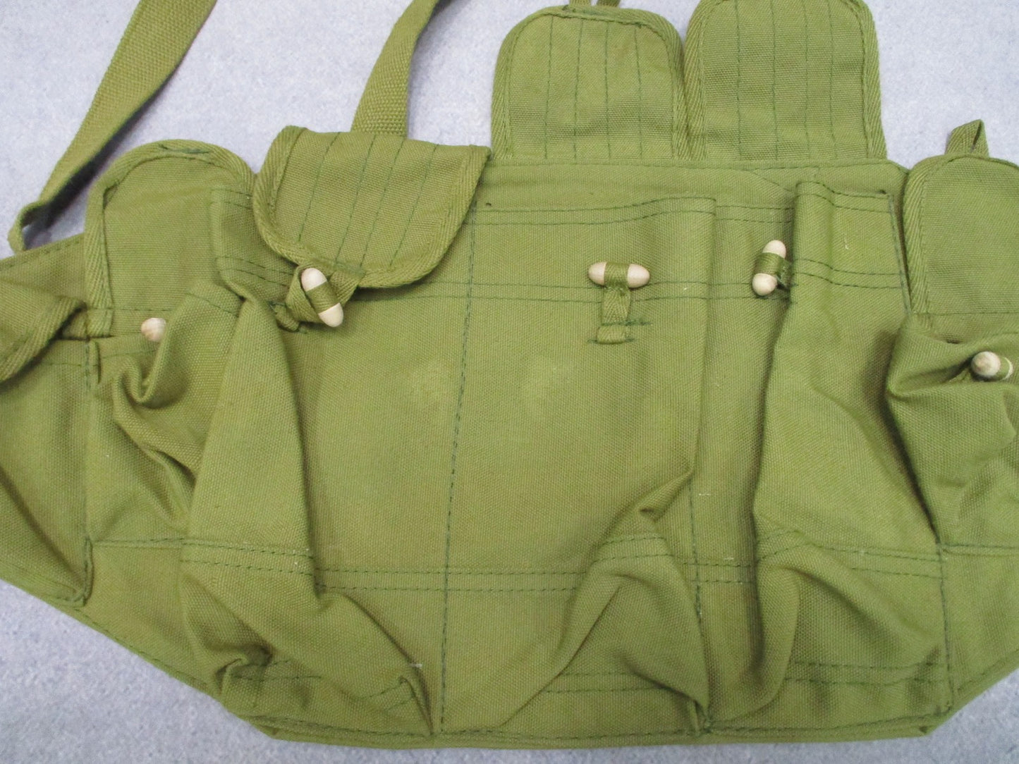 Vintage Style Canvas Chest Rig Tactical Magazine Pouch Green Russian Surplus