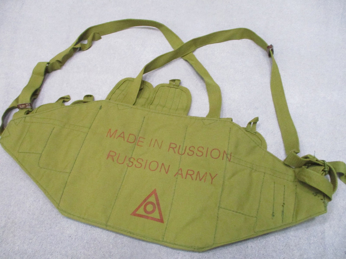 Vintage Style Canvas Chest Rig Tactical Magazine Pouch Green Russian Surplus