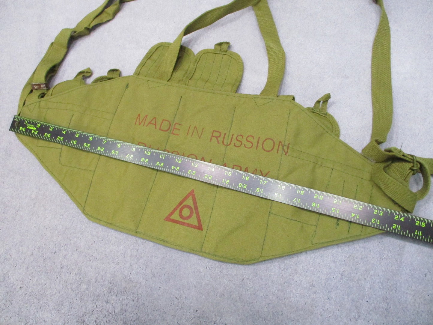 Vintage Style Canvas Chest Rig Tactical Magazine Pouch Green Russian Surplus
