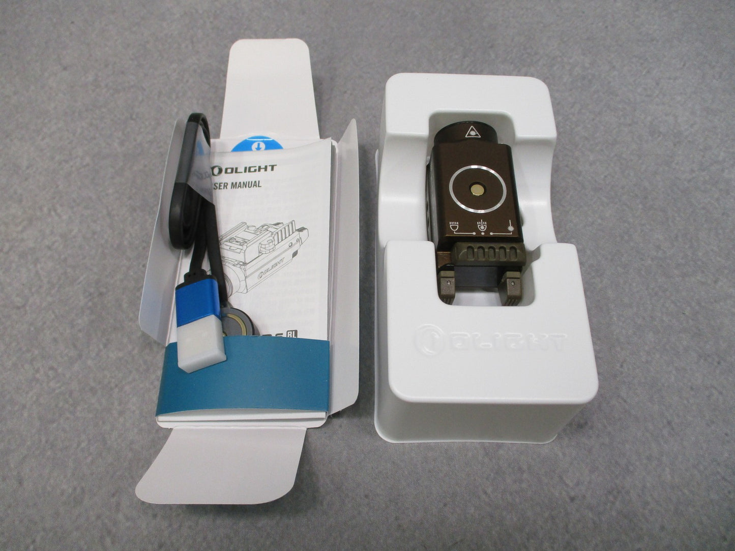 Olight Baldr S BL Tactical Light & Blue Laser Combo - Desert Tan - Excellent