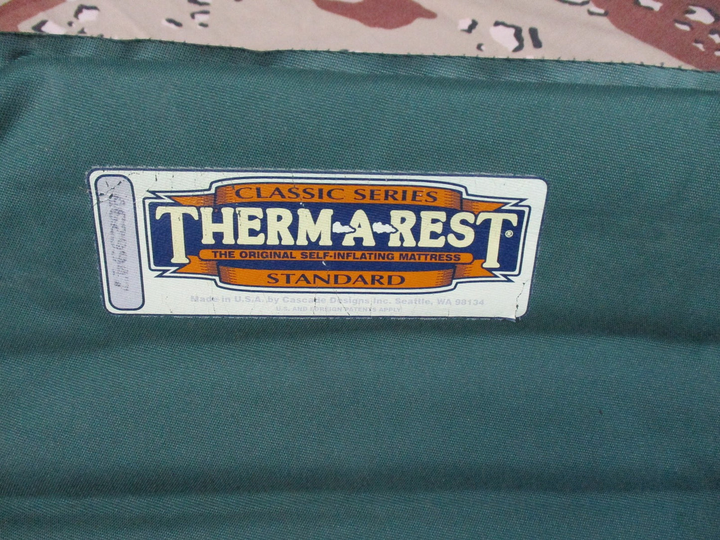 Vintage Therm-a-Rest Classic Series Self-Inflating Sleeping Pad Camping Mat Gree