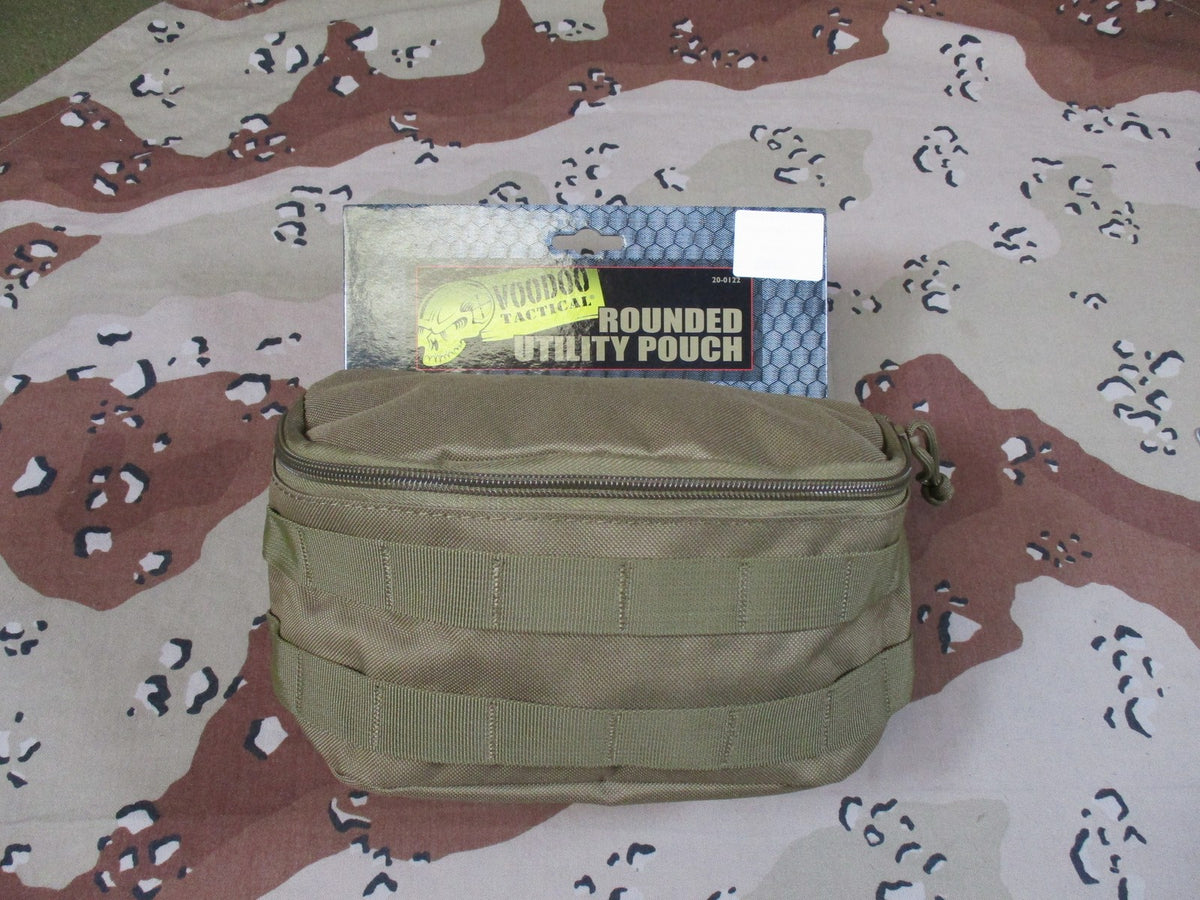 Voodoo Tactical Rounded Utility Pouch Coyote Tan MOLLE Compatible New