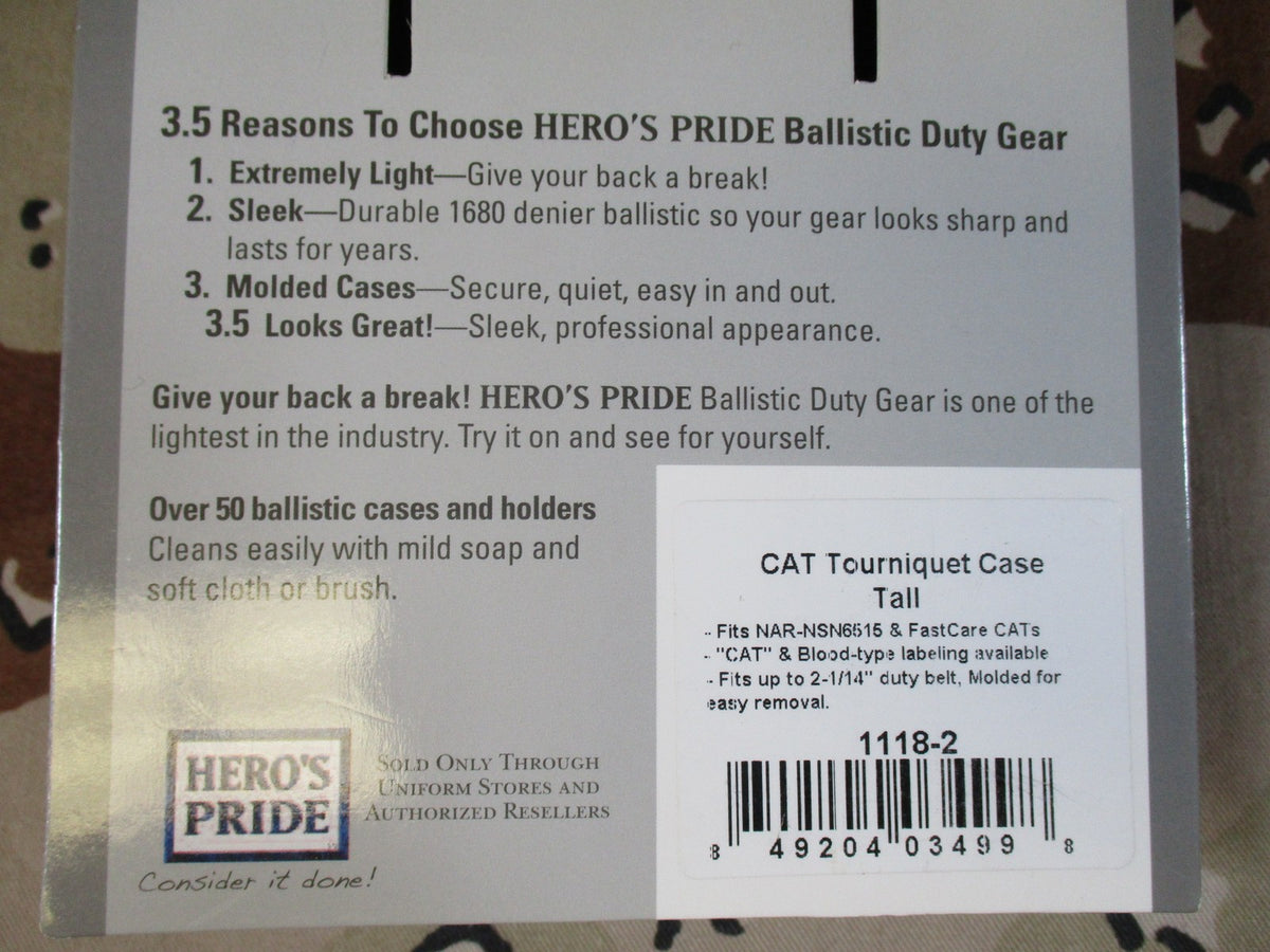 Hero's Pride CAT Tourniquet Case 1118-2 Black Ballistic Duty Gear New