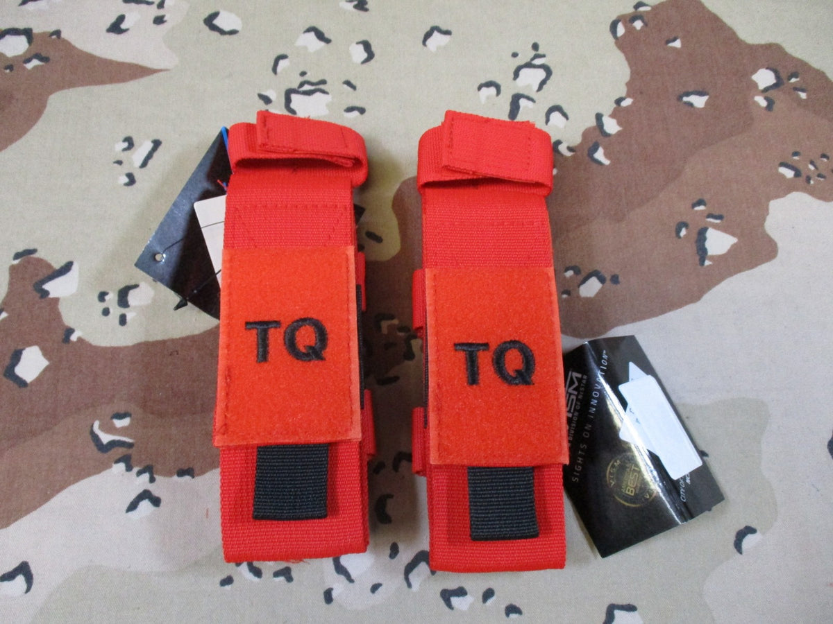 2x VISM Tactical Tourniquet Pouch Red MOLLE Medical Gear Holder New