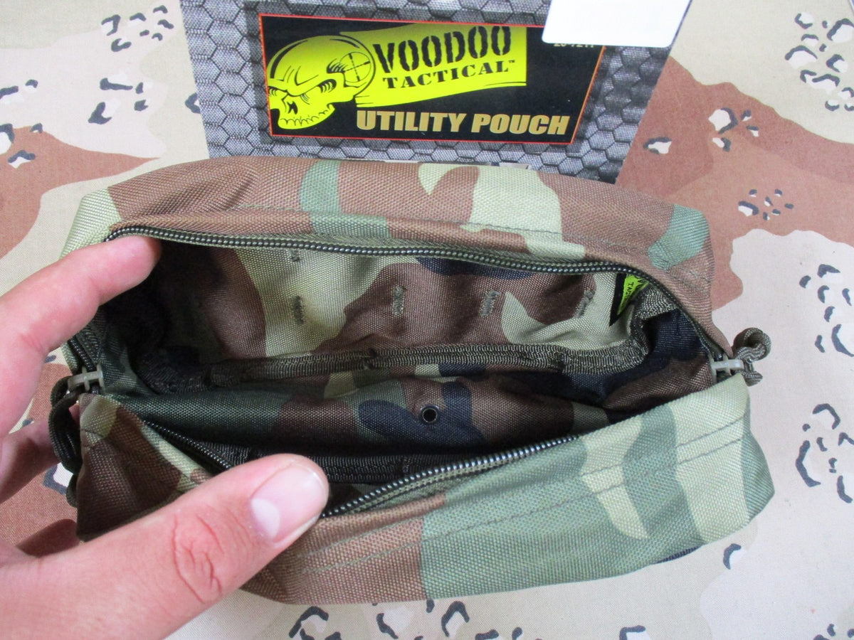 Voodoo Tactical Utility Pouch MOLLE Woodland Camo 20-7211 New