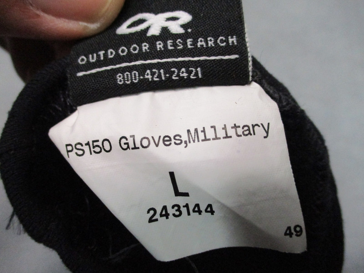Outdoor Research PS150 Military Gloves Black Large Polartec USA Made Tactical