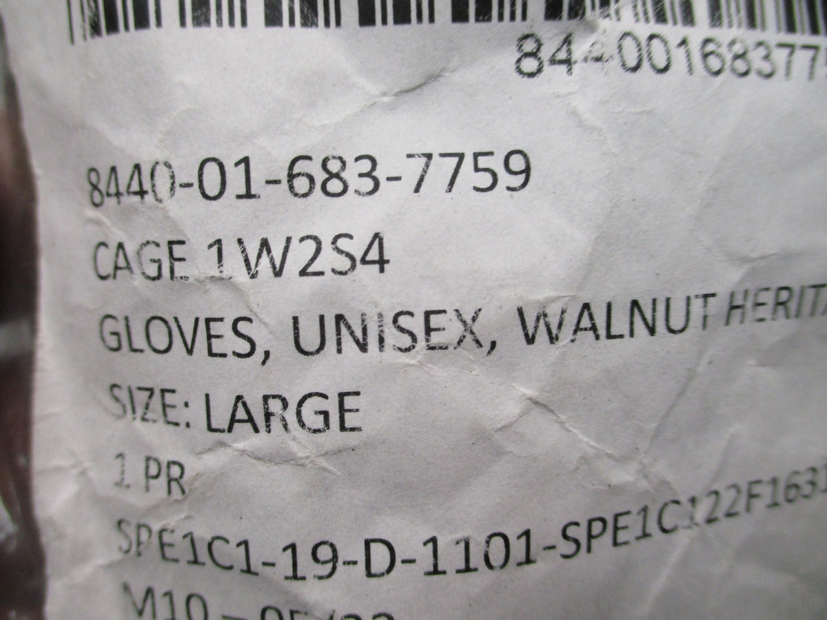 New US Army AGSU Leather Dress Gloves Walnut Heritage Sheepskin Unisex Large