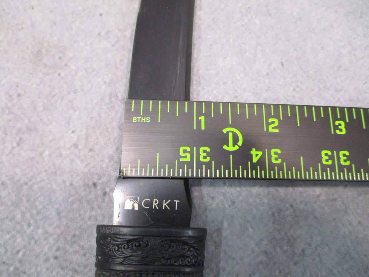 CRKT Hissatsu Fixed Blade Knife 2907K Black Tactical Knife with Sheath
